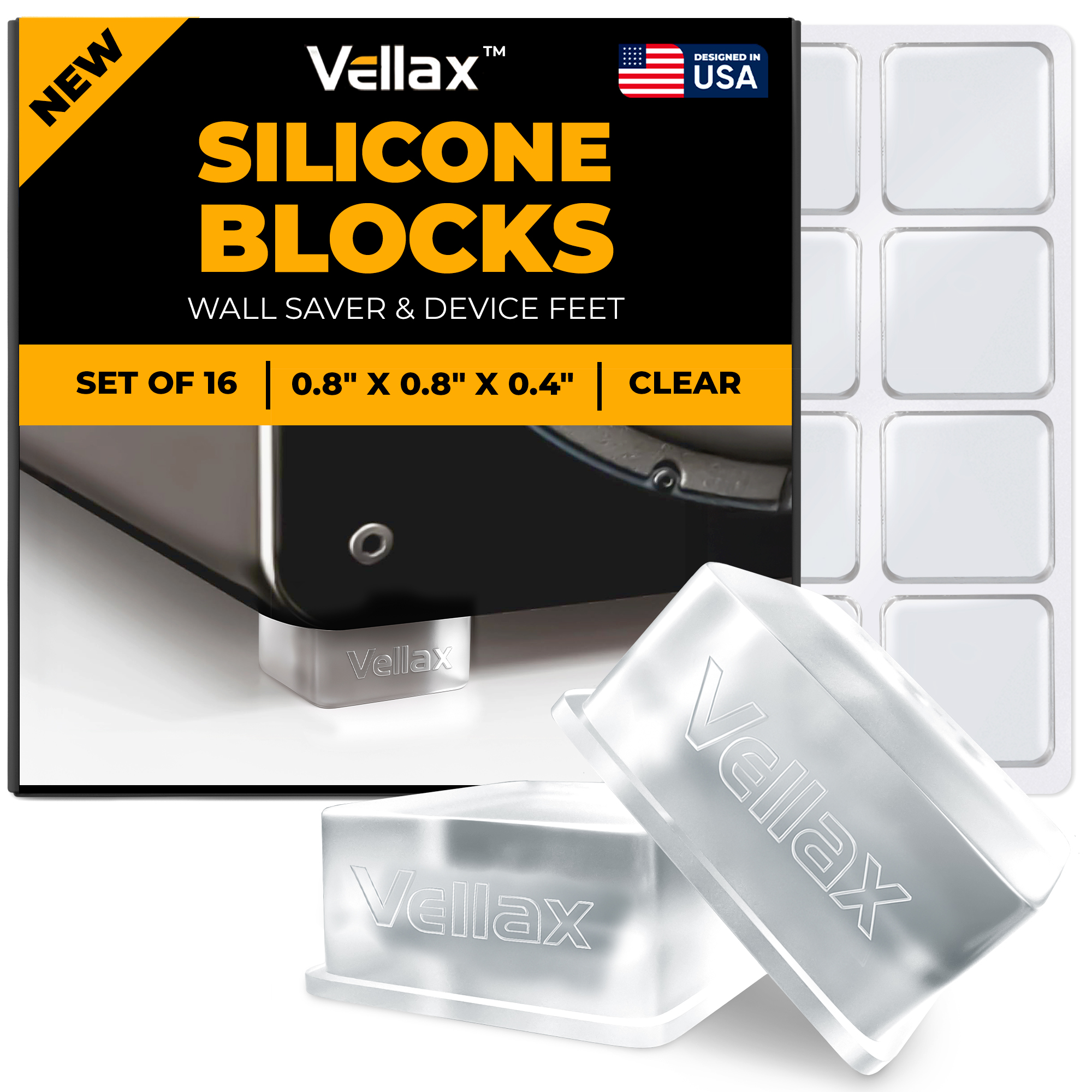 Wall Saver, Device Feet - Square Blocks
