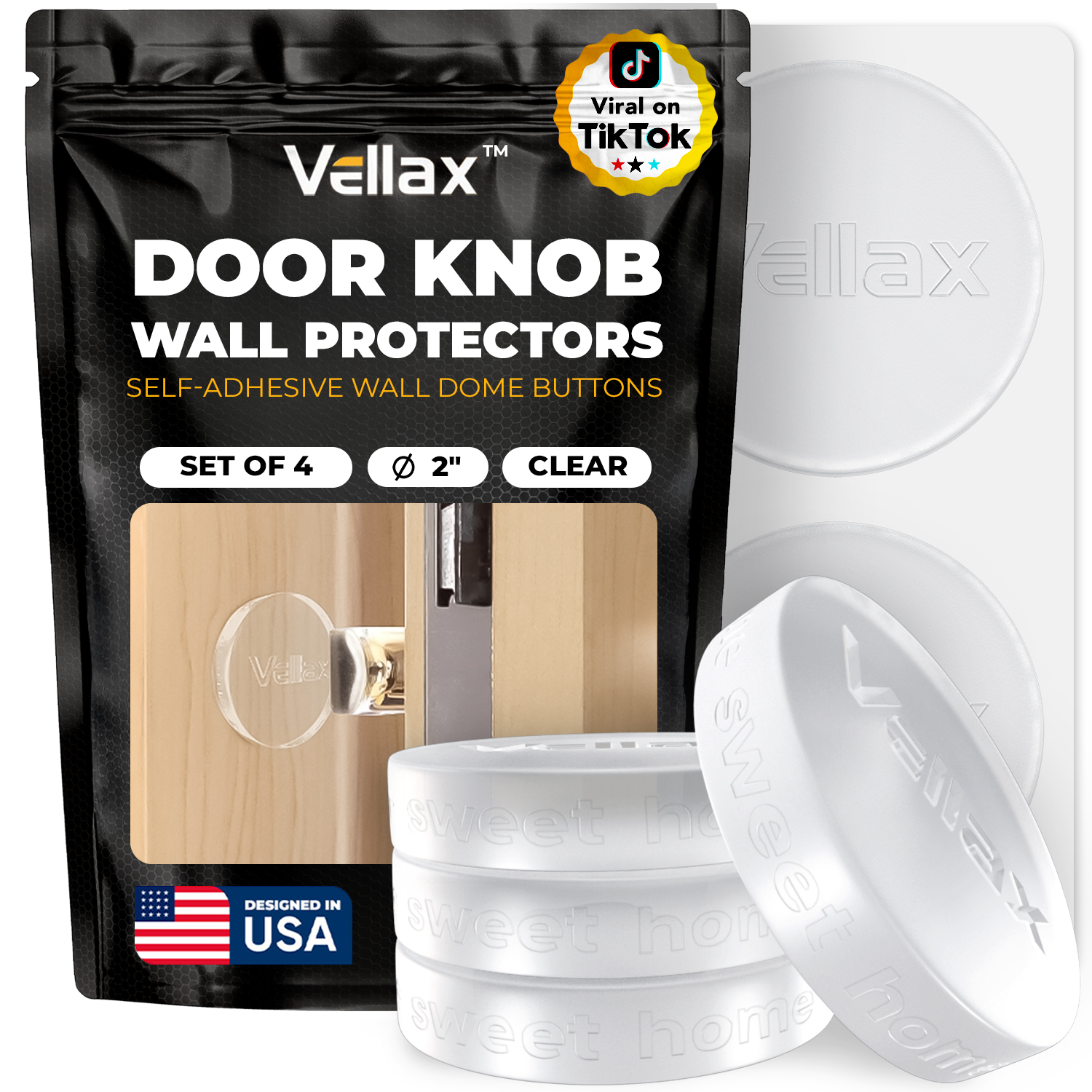 Wall Protectors -  4 Dome Buttons