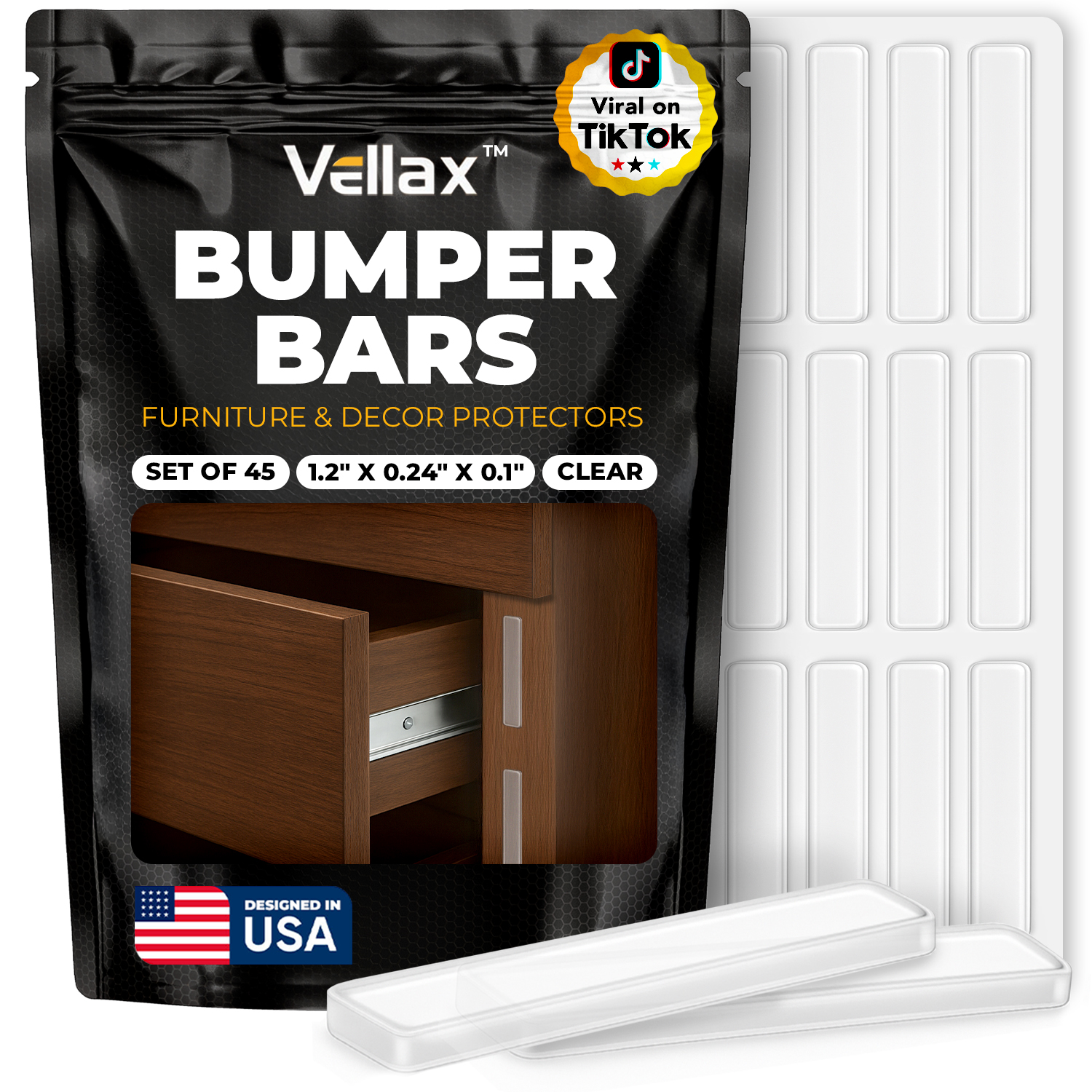 Cabinet Door Bumpers - Small Bars